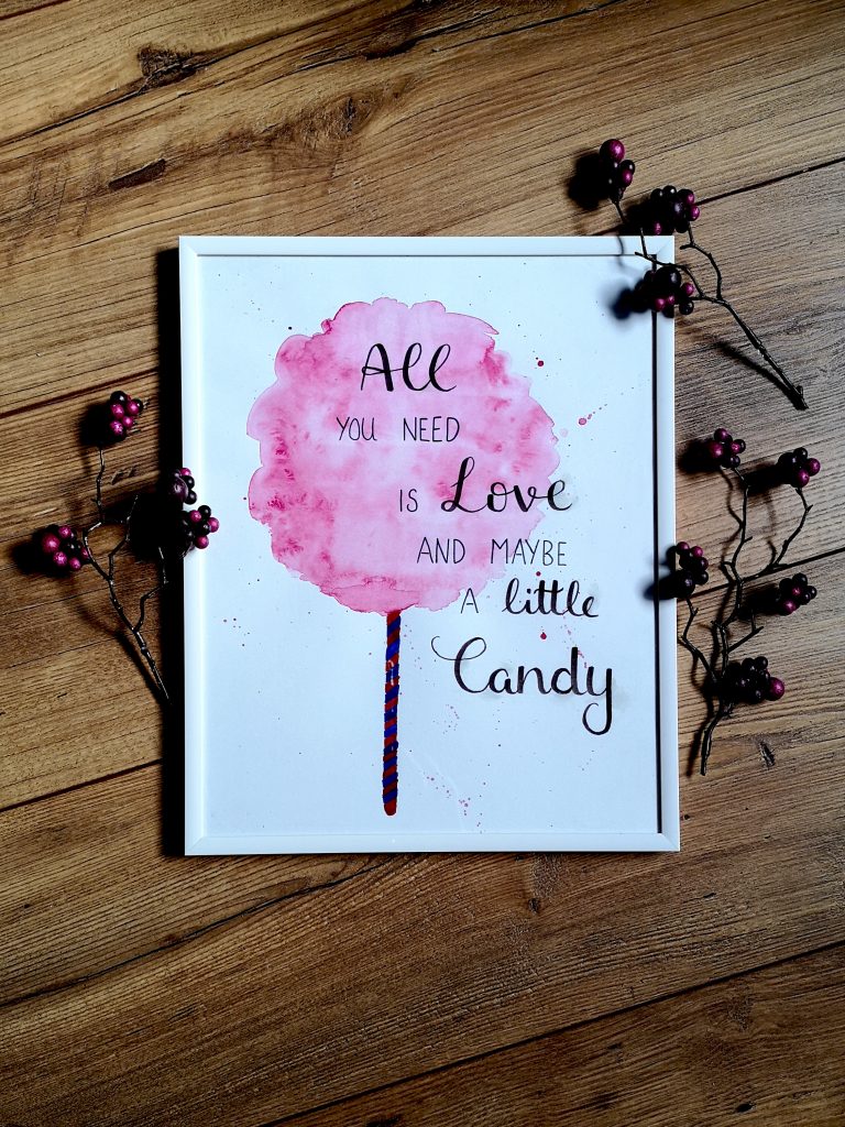 Illustration "All you need is love and maybe a little candy"
