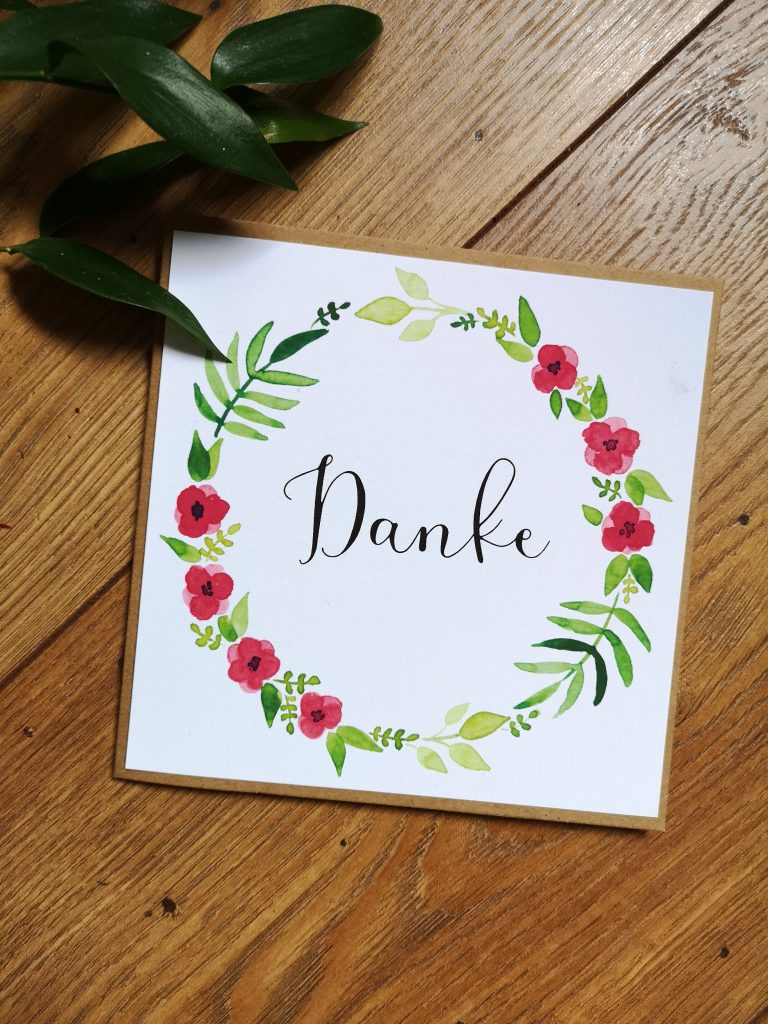  Grußkarte Danke - Herz voller Ideen Illustration 