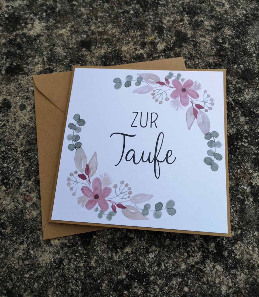 ARKRAFT Grußkarte Taufe 17x12 Cm - Mit Goldprägung & Relief, Inkl. Umschlag