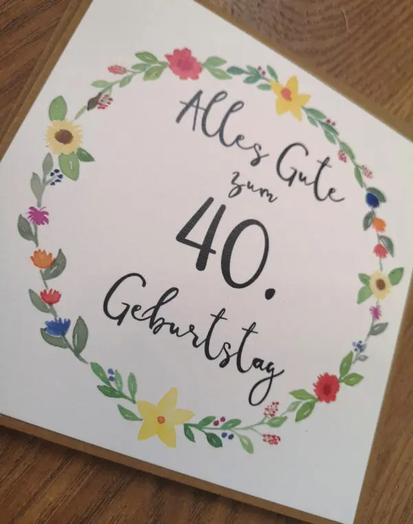 Karte 40. Geburtstag