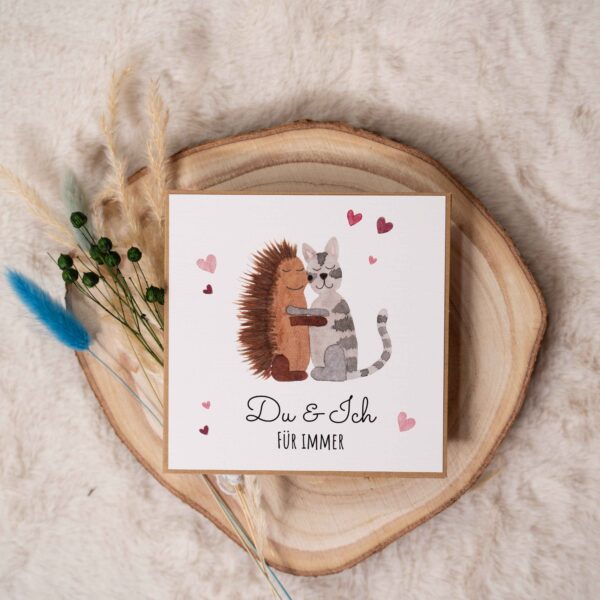 Grußkarte Katze und Igel – Bild 2