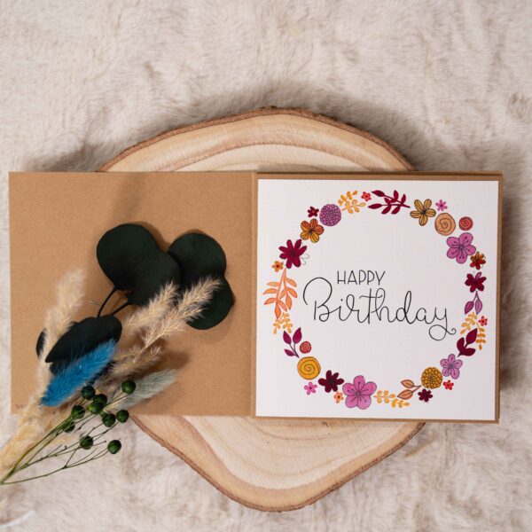 Grußkarte Happy Birthday Kranz – Bild 4