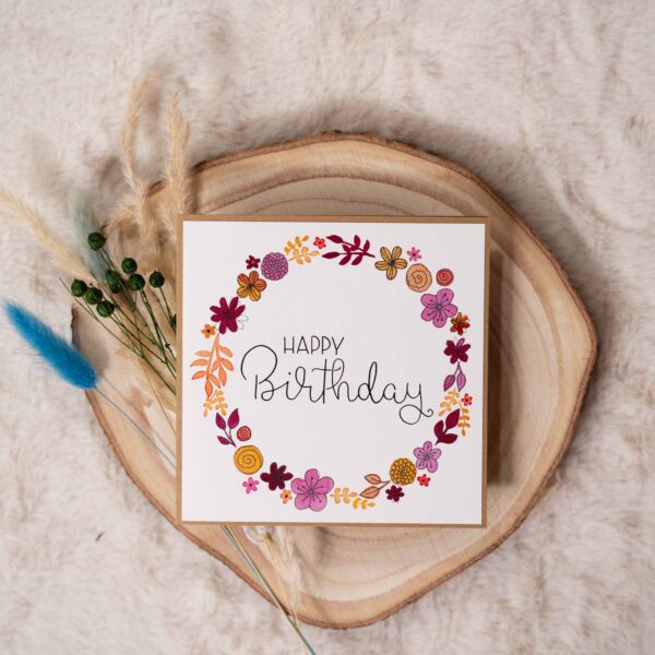 Grußkarte Happy Birthday Kranz – Bild 3