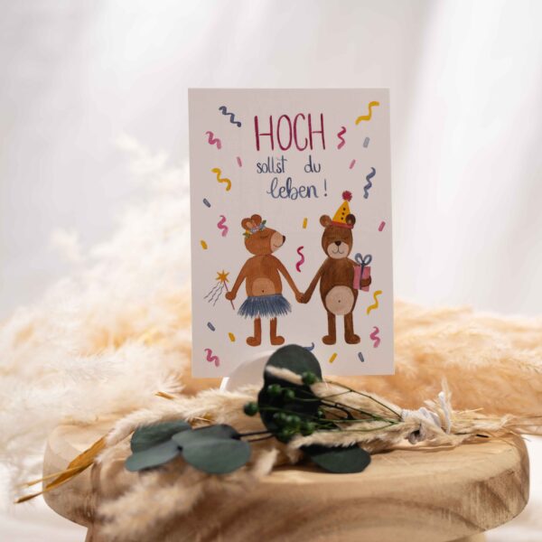 Postkarte Hoch sollst du leben!