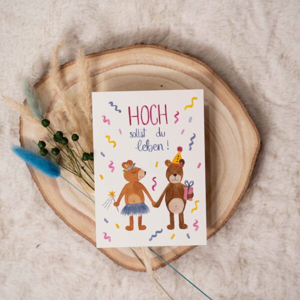 Postkarte Hoch sollst du leben!