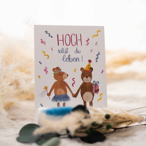 Postkarte Hoch sollst du leben!
